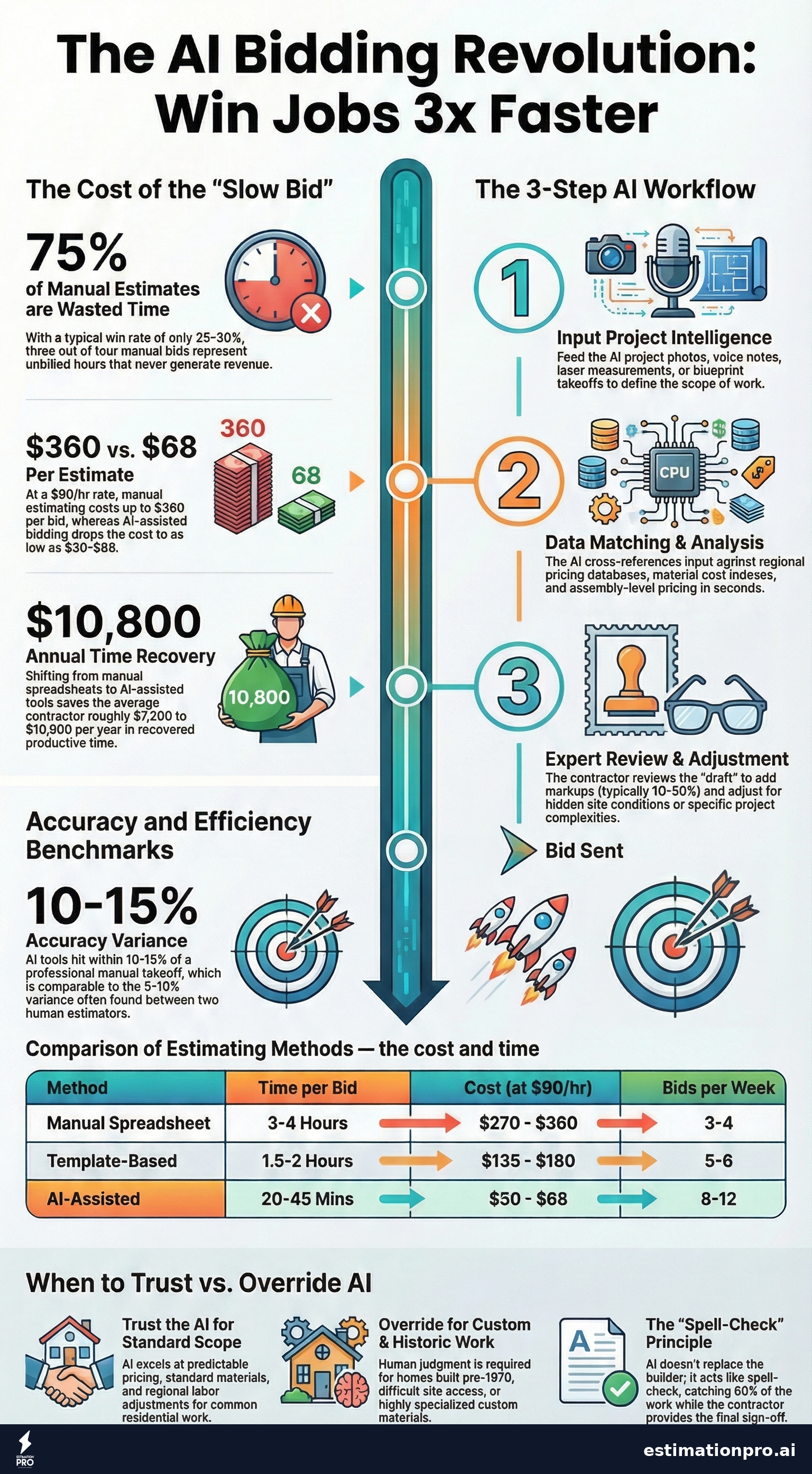 ai estimating cost breakdown infographic