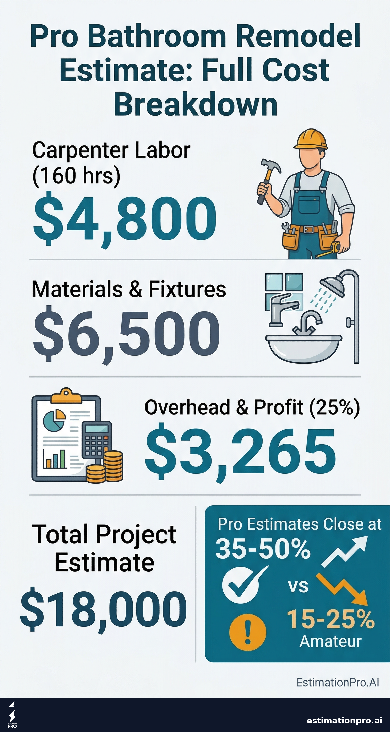 Contractor Estimate Pro: Quote Faster and Win More Work infographic