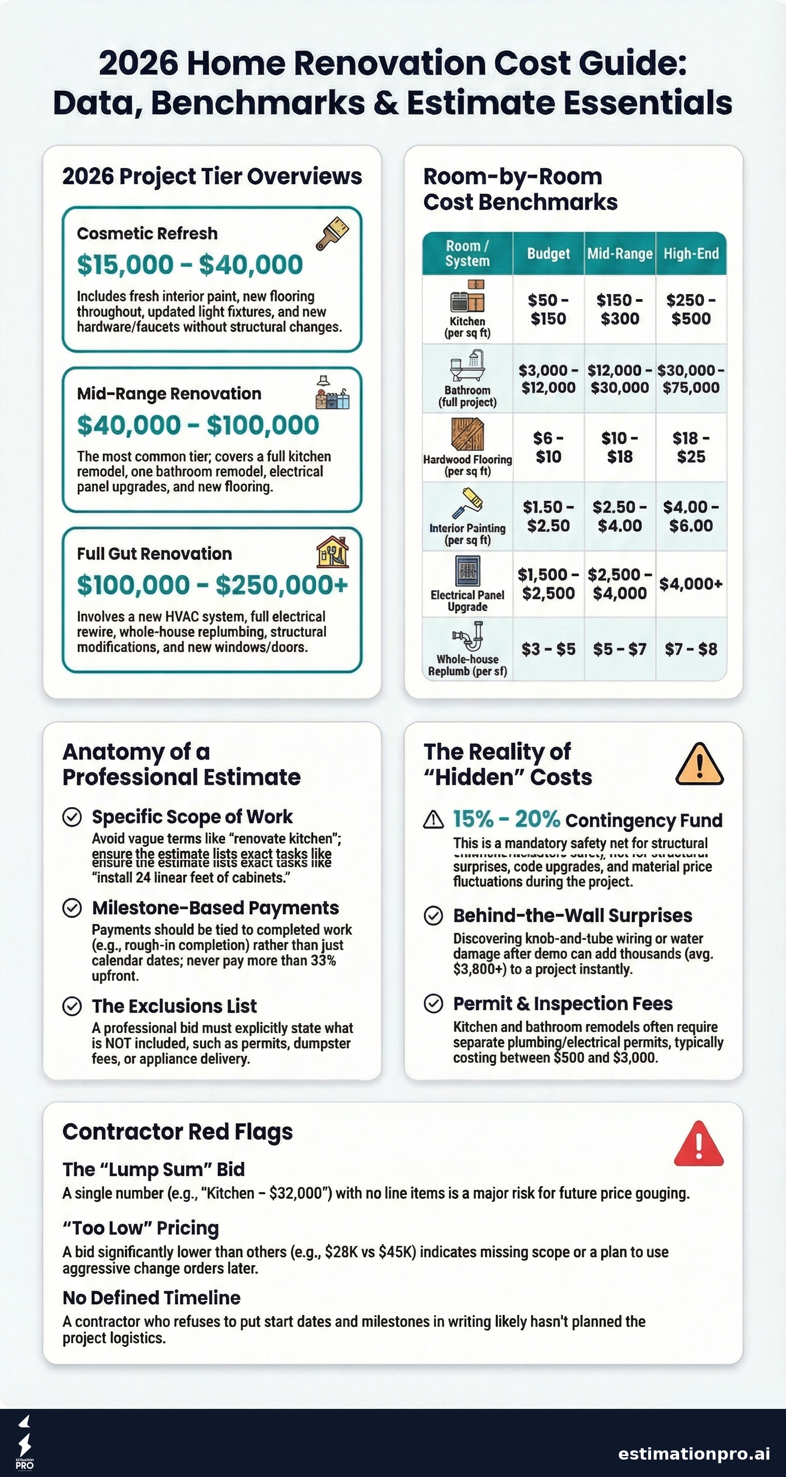 home renovation estimate cost breakdown infographic